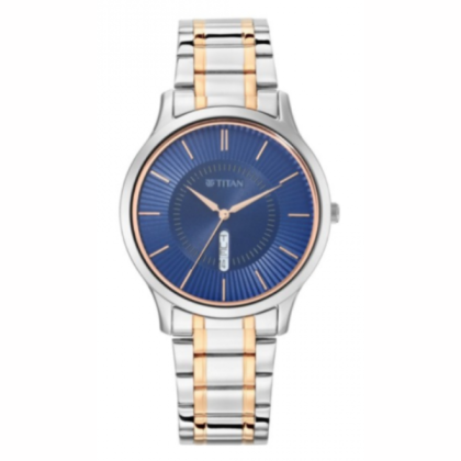 Titan Lagan 1845KM01 Blue Dial Stainless Steel Strap Men Watch